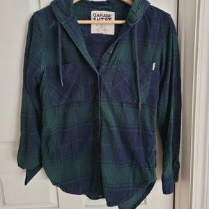 Boyfriend Hooded Button Up Flannel